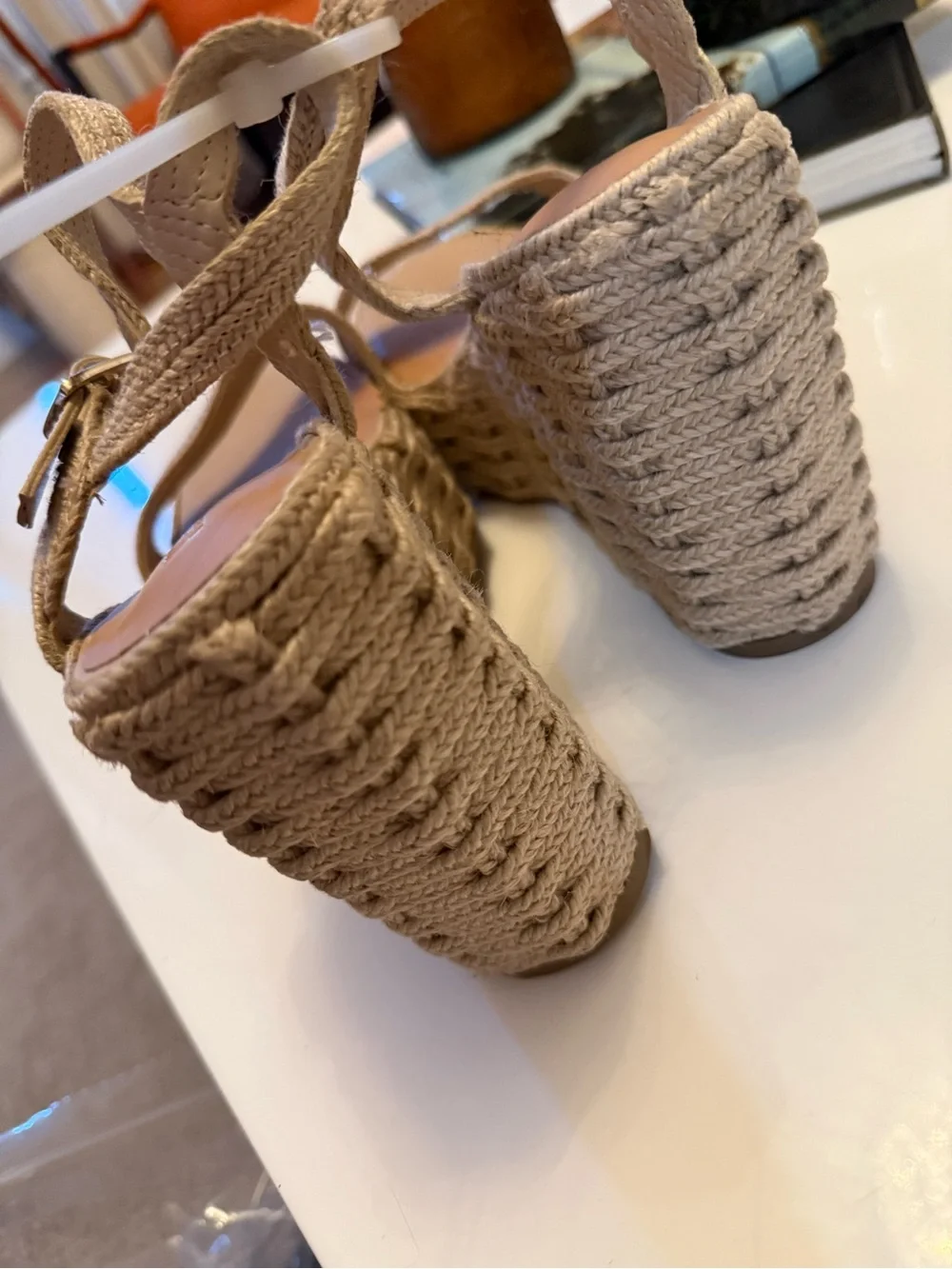 Steve Madden Neutral Woven Espadrille Platform Wedges